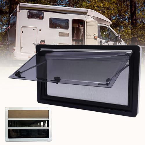 YMAOMAO Wohnwagenfenster Ausstellfenster Camper Wohnwagen Fenster Wohnmobil Fenster Rv Klappfenster Externes Push Fenster Mit Integriertem Rollo Und Fliegengitter,500 * 500mm von YMAOMAO