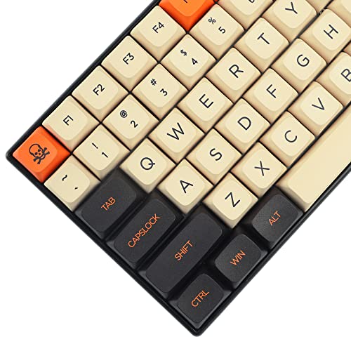 YMDK Carbon Dye Sub ZDA PBT Tastenkappe ähnlich XDA für MX Keyboard 104 87 61 Melody 96 KBD75 ID80 GK64 68 (nur Tastenkappe) (Carbon) von YMDK