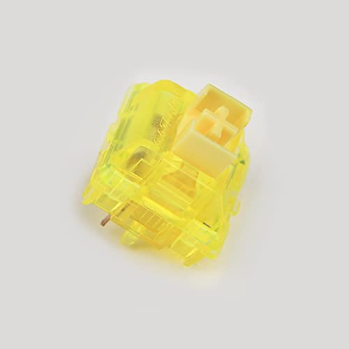 Gateron Ink v2 5-polige Schalter, transparentes rauchiges Gehäuse, blau, gelb, rot, schwarz, geräuschlos, mechanische Tastatur, benutzerdefinierter Schalter (70 Stück, gelbe Tinte) von YMDK