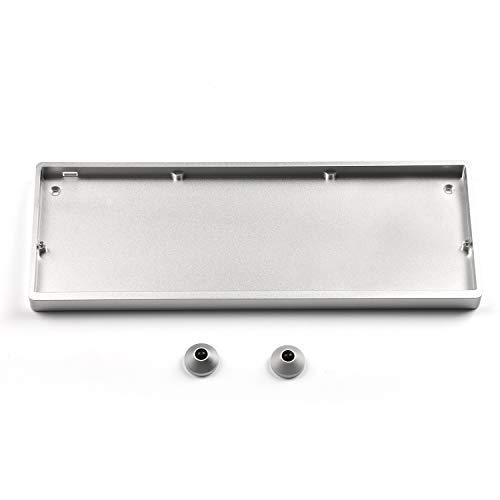 Set für mechanische Tastatur, 75 Tasten, eloxiertes Aluminium, Hot-Swap-fähig, Typ C, ortholineares Layout Silver case Black plate von YMDK