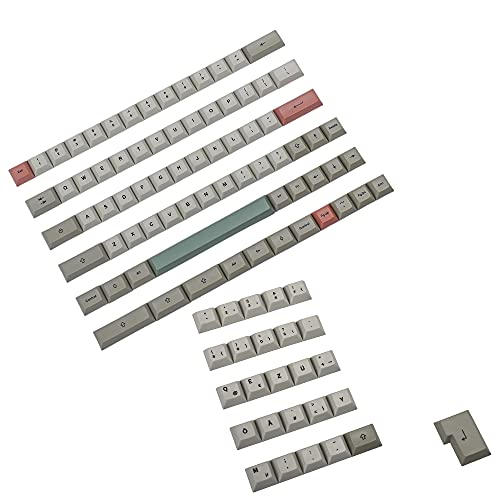 YMDK 61 64 68 DSA Profile 9009 Dye Sub ANSI ISO AZERTY QWERTZ Spanien UK Französisch Deutsch Italienisch Keyset PBT Keycap für MX Keyboard (Deutsches ISO Set) von YMDK