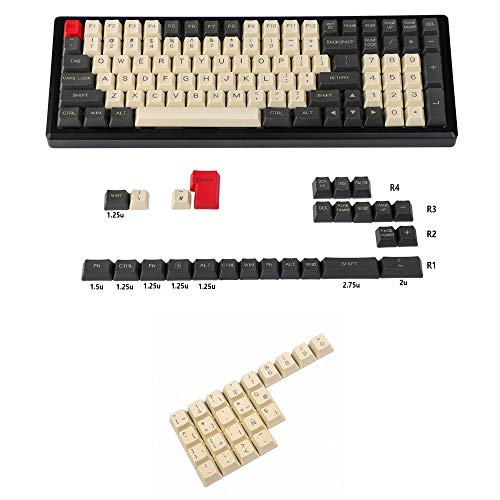 YMDK Lasergravur UK Italienisch Spanien Deutsch ISO OEM Profil Dicke PBT Tastenkappe für MX mechanische Tastatur YMD96 KBD75 104 87 61 (Carbon Spanien ISO) von YMDK