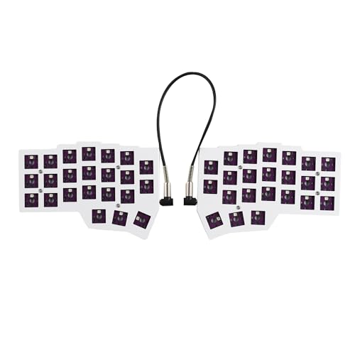 YMDK Low Profile Split Chocolate Keyboard Corne V4.1 Ergonomische 46 Tasten Hotswappable 40% Layout 3D Print Case PLA RGB Phiole Keyboard Kit von YMDK