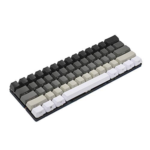 YMDK Weiß-Grau-Schwarz Gemischte 87 61 Seitendruck Blanko-Tasten-Set dicke PBT OEM-Profil-Tastenkappen für MX TKL mechanische Tastatur (61 Seitendruck) (nur Tastenkappe) von YMDK