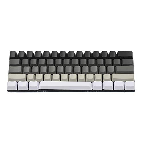 YMDK Weiß-Grau-Schwarz Gemischte 87 61 Seitendruck Blanko-Tasten-Set dicke PBT OEM-Profil-Tastenkappen für MX TKL mechanische Tastatur (61 blank) (nur Tastenkappe) von YMDK