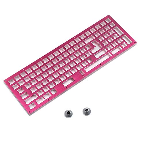 YMDK Vollständig programmierbare CNC-Sanwich-Gehäuse-Platte, Acrylrahmen, PCB-Stabilisatoren, unterstützt ANSI-ISO-DIY-Kit für YMD96 (QMK C Gold Pad PCB, Rose Top Silver Base) von YMDK