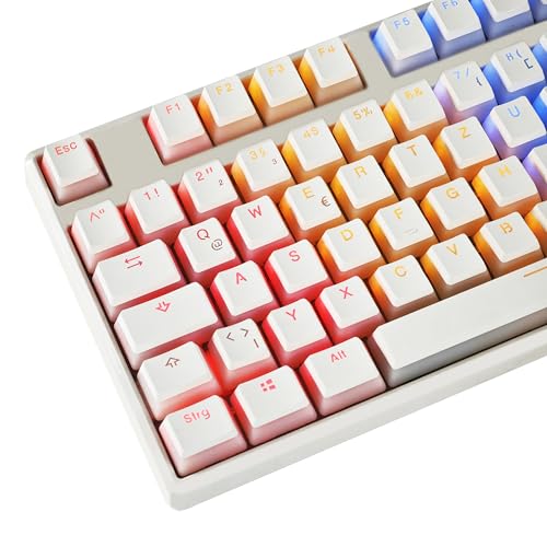 YMDK White Black Pudding German ISO QWERTZ Double Shot PBT Shine Through Keycap Custom OEM Profile Keycaps for MX Switches Mechanical Keyboard YMDK White Black Pudding German ISO QWERTZ Double Shot PBT Shine Through Keycap Custom OEM Profile Keycaps for MX Switches Mechanical Keyboard von YMDK