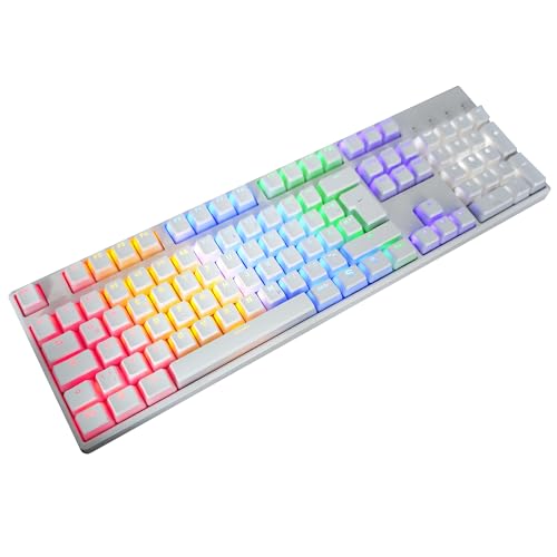 YMDK White Black Pudding German ISO QWERTZ Double Shot PBT Shine Through Keycap Custom OEM Profile Keycaps for MX Switches Mechanical Keyboard YMDK White Black Pudding German ISO QWERTZ Double Shot PBT Shine Through Keycap Custom OEM Profile Keycaps for MX Switches Mechanical Keyboard von YMDK
