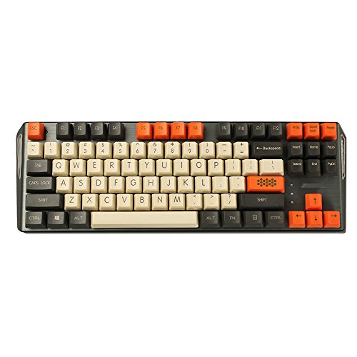 YMDK Carbon Top Print 60 87 104 Tastenkappen Dicke PBT OEM Profil Keycap für MX mechanische Tastatur (nur Keycap) (87) von YMDK