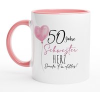50. Geburtstag Schwester Geburtstagsgeschenk I Name Der 50 Geschenk Tasse Jahre von YMEMOS