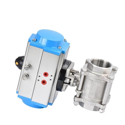 1/4" dreiteiliger pneumatischer Kugelhahn mit hoher Plattform, doppelt wirkender Zylinder aus Edelstahl 304(Single Acting) von YMFYPRDV