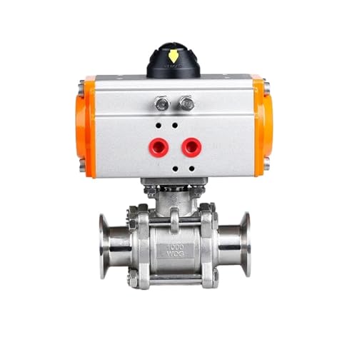 1,5 Zoll SS304 dreiteiliger Sanitär-Hochplattform-Kugelhahn mit drei Klemmen aus Edelstahl, doppeltwirkender Zylinder 1,5 Zoll SS304 dreiteiliger Sanitär-Hochplattform-Kugelhahn mit drei Klemmen aus Edelstahl, doppeltwirkender Zylinder von YMFYPRDV