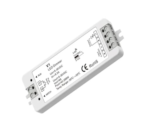 1 Stück V1 1CH*8A 5-36VDC CV-Controller Push-Dim 12V 24V LED-Dimmer, 1-Zonen-Dimm-Fernbedienung R11, geeignet for einfarbige Lichtstreifen(V1) von YMFYPRDV
