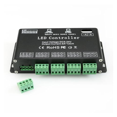 12-Kanal DMX 512 RGB LED-Streifen-Controller 5A*12CH, DC5V-24V DMX-Decoder-Dimmer-Treiber for LED-Streifen 12-Kanal DMX 512 RGB LED-Streifen-Controller 5A*12CH, DC5V-24V DMX-Decoder-Dimmer-Treiber for LED-Streifen von YMFYPRDV