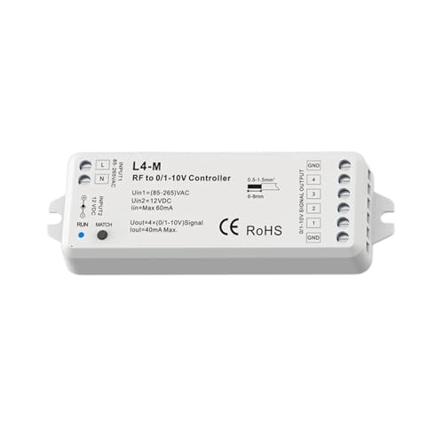 1PCS 1 oder 4 Kanäle 0/1-10V Signalausgang 0/1-10V Dimmer AC100-240V Eingang, abgestimmt mit RF-Dimmfernbedienung 256 Stufen(L4-M) von YMFYPRDV