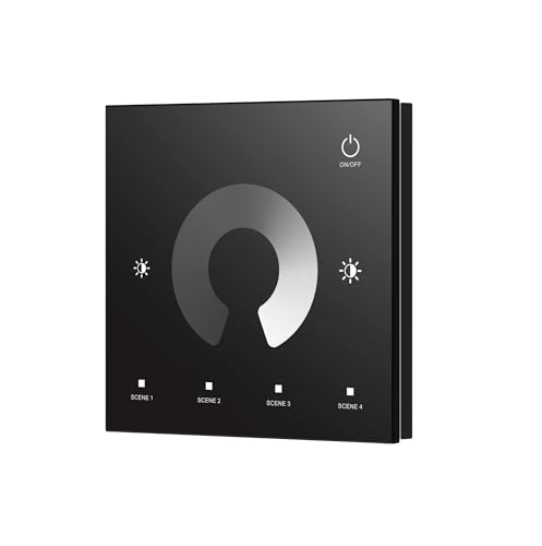 1PCS DC12-24V T1, T2, T3, T4 einfarbig, zweifarbig, RGB oder RGBW PWM Konstantspannung Wand-Touchscreen-Controller-Dimmer(T1 black) von YMFYPRDV