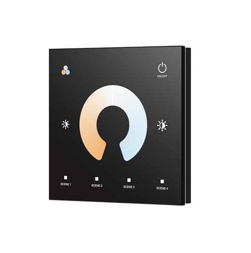 1PCS DC12-24V T1, T2, T3, T4 einfarbig, zweifarbig, RGB oder RGBW PWM Konstantspannung Wand-Touchscreen-Controller-Dimmer(T2 black) von YMFYPRDV