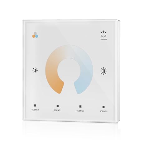 1PCS DC12-24V T1, T2, T3, T4 einfarbig, zweifarbig, RGB oder RGBW PWM Konstantspannung Wand-Touchscreen-Controller-Dimmer(T2 white) von YMFYPRDV