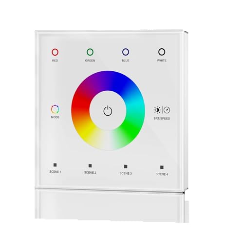 1PCS DC12-24V T1, T2, T3, T4 einfarbig, zweifarbig, RGB oder RGBW PWM Konstantspannung Wand-Touchscreen-Controller-Dimmer(T4 white) von YMFYPRDV