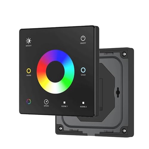 1PCS DC12V-24V CCT/RGB/RGBW/Dim wand-montiert touch screen fernbedienung LED RGB licht streifen dimmer schalter(1-Zone TW5-B RGBCCT) von YMFYPRDV