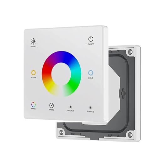 1PCS DC12V-24V CCT/RGB/RGBW/Dim wand-montiert touch screen fernbedienung LED RGB licht streifen dimmer schalter(1-Zone TW5-W RGBCCT) von YMFYPRDV