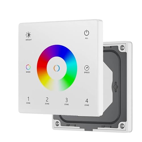 1PCS DC12V-24V CCT/RGB/RGBW/Dim wand-montiert touch screen fernbedienung LED RGB licht streifen dimmer schalter(4-Zone TW5-4W RGBCCT) von YMFYPRDV