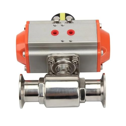 38-mm-Hygiene-Kugelhahn mit hoher Plattform, zweiteiliger, doppeltwirkender Zylinder aus Edelstahl 304 mit 3 Klemmhülsen 38-mm-Hygiene-Kugelhahn mit hoher Plattform, zweiteiliger, doppeltwirkender Zylinder aus Edelstahl 304 mit 3 Klemmhülsen von YMFYPRDV