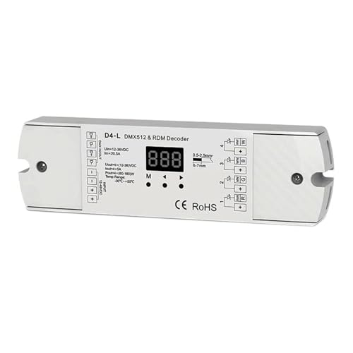 4-Kanal-Konstantspannungs-DMX512- und RDM-Decoder RGB/RGBW-Controller 4-Kanal-Dimmcontroller 12-36V 5A/CH-Ausgang PWM von YMFYPRDV