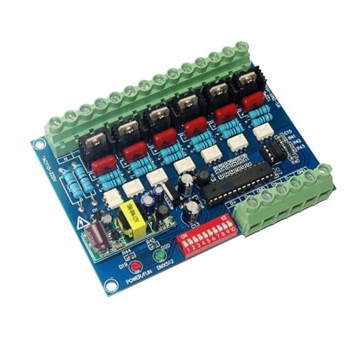 6-Kanal-DMX512-Decoder DMX AC110V-220V Hochspannung 50HZ 6-Kanal-Dimmerpanel 5A*6CH geeignet for Glühlampen-Bühnenlichter von YMFYPRDV