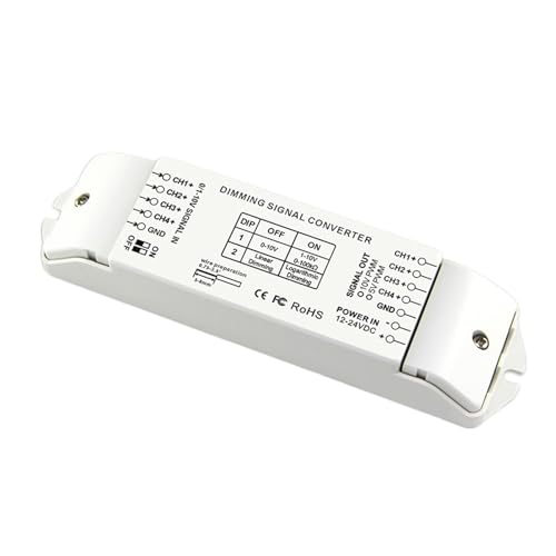 BC334 DIP-Schalter 4-Kanal-LED-Dimmsignalwandler Signalantriebsregler 0/1-10 V bis PWM 5 V/PWM 10 V 2 for LED-Leuchten(BC-334-PWM5V) von YMFYPRDV