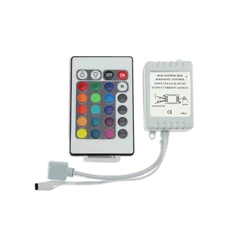 DC12V 24-Tasten-44-Tasten-Controller-Farb-RGB-Licht mit Infrarot-Fernbedienungsschalter, geeignet for 2835 3528 5050 SMD(24Key IR Controller) von YMFYPRDV