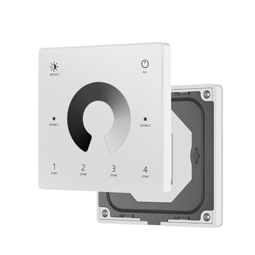 DC12V 24V 36V LED Dimmer PWM 2,4G Helligkeit Einstellung Touch Fernbedienung Schalter Monochrome LED licht V1(4-Zone TW1-4W) von YMFYPRDV