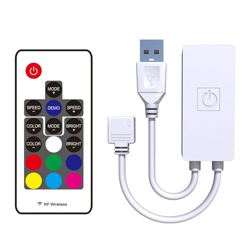 DC5-24V Controller Mini RGB Fernbedienung schwarz und weiß DC/USB(White USB) von YMFYPRDV