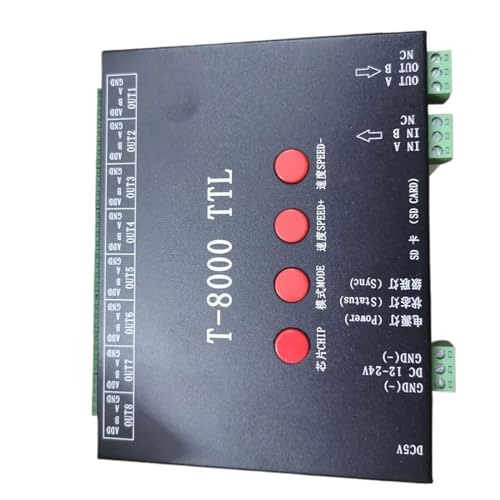 DC5V 12V-24V T-8000A TTL-LED-Pixel-Controller mit SD-Kartenprogramm, geeignet for ws2812b/WS2811/WS2813/LPD6803/DMX512 LED-Streifen von YMFYPRDV