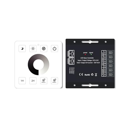 DC5V-24V 8KEY 86 Typ 2,4G Touch Dimmer 12V RGB Controller Netzwerksynchronisation geeignet for SMD5050 2835 LED Lichtstreifen(Single Color) von YMFYPRDV