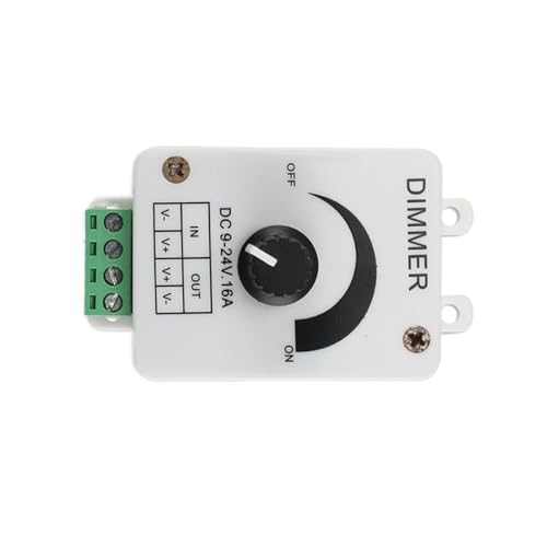 DC9-24V 16A LED-Dimmer manueller stufenloser Knopfschalter rotierende Helligkeit einstellbarer Controller monochromer Lichtstreifen DC9-24V 16A LED-Dimmer manueller stufenloser Knopfschalter rotierende Helligkeit einstellbarer Controller monochromer Lichtstreifen von YMFYPRDV