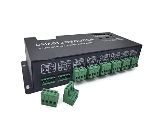 DMX 512-Decoder mit Digitalanzeige-Dimmtreiber RGBW 24-Kanal-LED-Decoder-Controller for Lampe DC5V-24V (24 Kanäle)(24 channle) von YMFYPRDV