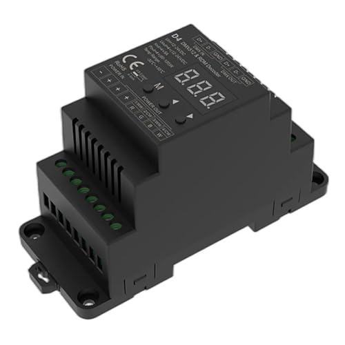 DMX-Decoder digital D4 D4-E D4-XE D5 D12 D24 DS DS-L DMX512-SPI-Decoder-Controller CV-Anzeige/DIN-Schiene/Mehrfachdimmung(D4 black) von YMFYPRDV