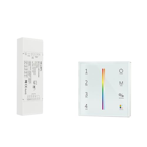 LED Controller 5 in 1 Dimmer CCT RGB RGBW RGBCCT Streifen Leben Drahtlose Fernbedienung 12V 24V V5-L-WT(T15-1 Set C(4 Zone)) von YMFYPRDV