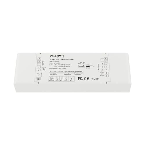 LED Controller 5 in 1 Dimmer CCT RGB RGBW RGBCCT Streifen Leben Drahtlose Fernbedienung 12V 24V V5-L-WT(V5-L-WT Controller) von YMFYPRDV