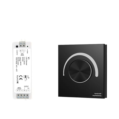 LED-Dimmer, 12 V, 24 V, 36 V, 5 V DC, EU-Wand-Touch-Schalter, Glasscheibe, 2,4 G RF-Funkfernbedienung, Dimmer for einfarbige LED-Lichtleiste V1(V1 and T11-K Set B) von YMFYPRDV