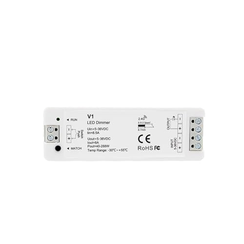 LED-Dimmer 12 V 24 V 36 V 5 V Zone 1 bis 8 2,4 G kabelloser Touch-Fernbedienungs-Dimmerschalter for einfarbige LED-Lichtleisten(V1 Only (Receiver)) von YMFYPRDV
