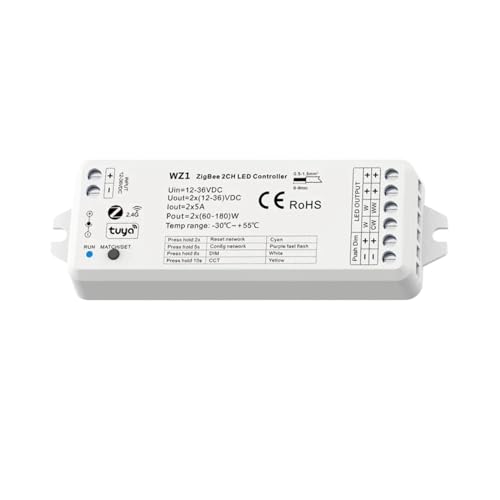 LED Dimmer 2-in-1 WW CW CCT Controller 12V 24V 36V DC 2,4G Remote Dimmer Schalter WZ1 Alexa Dimmer(1PCS WZ1) von YMFYPRDV