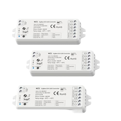 LED Dimmer 2-in-1 WW CW CCT Controller 12V 24V 36V DC 2,4G Remote Dimmer Schalter WZ1 Alexa Dimmer(3PCS WZ1) von YMFYPRDV