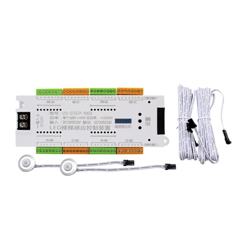 LED-Treppensteuerung, PIR-Bewegungssensor, 12 V, 24 V, 32 Kanäle, Stufen-Nachtlicht, Treppensteuerung, einfarbig, weiche Lichtleiste von YMFYPRDV
