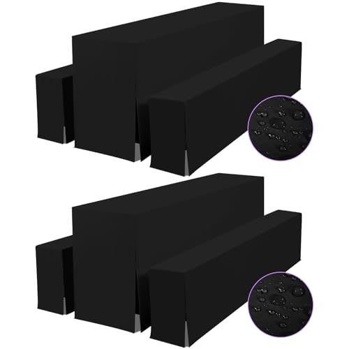 YMHPRIDE Zwei 3-teilige Sets Biertischhussen, Schwarz wasserdicht Biertischhusse für Bierzeltgarnitur, Set für 70 cm Tischbreite, Bierzeltgarnituren 220 x 70cm für Gartenbankett-Gartenmöbel-Bezüge. YMHPRIDE Zwei 3-teilige Sets Biertischhussen, Schwarz wasserdicht Biertischhusse für Bierzeltgarnitur, Set für 70 cm Tischbreite, Bierzeltgarnituren 220 x 70cm für Gartenbankett-Gartenmöbel-Bezüge. von YMHPRIDE