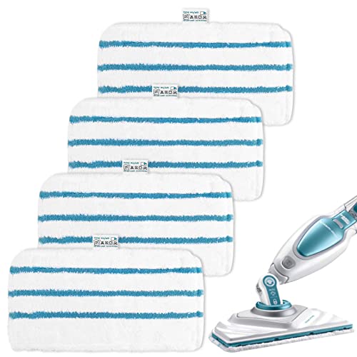 4 Tücher für Black and Decker Steam Mop FSMP20 Waschbare Mikrofasertücher für Black & Decker Steam Mop FSMP20, FSMH1321JMD, FSM1500, FSM1600, FSM1610, FSM1620, FSM1621, FSM1630, FSMH1630, FSMH1620, von YMJD