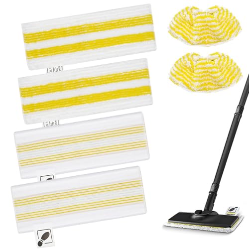 6 Stück für Kärcher EasyFix Dampfreiniger Wischmopp Nachfüllset für Kärcher EasyFix SC 1, SC 2, SC 3, SC 4, SC 5 Mikrofasertücher, 4 Tücher und 2 Decken von YMJD