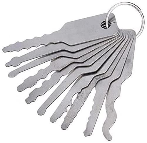 10 Stück Auto-Jigglers Schlosser Edelstahl Pin Tumbler Wafer Passkey Tür Set 10 Stück Auto-Jigglers Schlosser Edelstahl Pin Tumbler Wafer Passkey Tür Set von YMLOVE