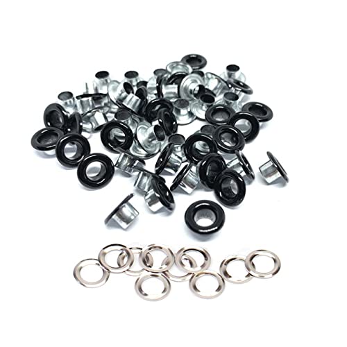 Ösen und Unterlegscheiben, rostfreie Ösen für Kleidung, Planen, Leder und Scrapbooking, Basteln, 8 mm, Schwarz, 100 Stück Ösen und Unterlegscheiben, rostfreie Ösen für Kleidung, Planen, Leder und Scrapbooking, Basteln, 8 mm, Schwarz, 100 Stück von YMLOVE